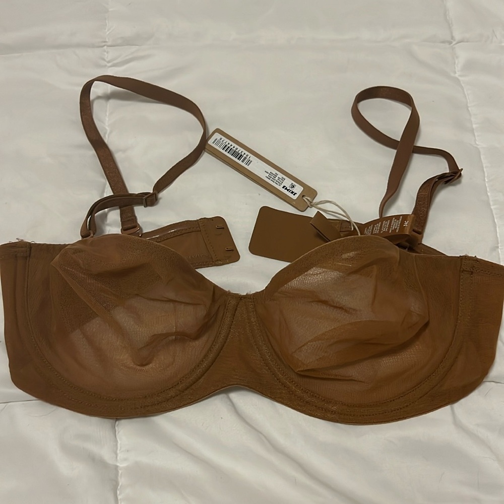 SKIMS Brown Sheer Bra